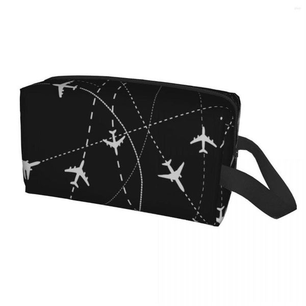 

cosmetic bags pilot aircraft night flight routes makeup bag travel organizer kawaii air traffic controllers storage toiletry271r