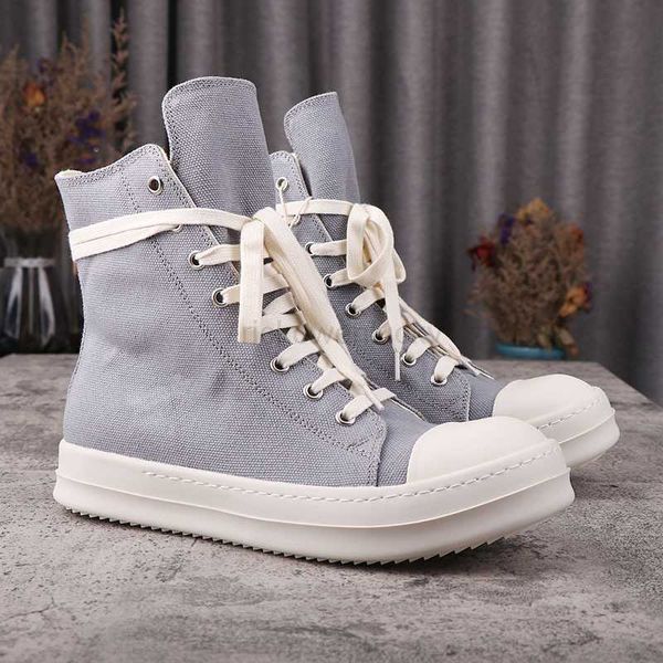 

rick ownes sneakers rick casual high men's shoes ro owens canvas smoke grey board shoes women's sneakers h8nq, Black