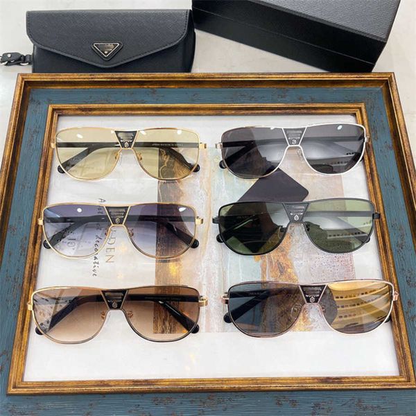 

2023 luxury designer sunglasses p family's new fashionable metal triangle integrated toad same sunglasses spr60w, White;black