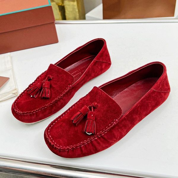 

dress shoes designer shoes summer bow beach women super soft bean shoes leather flat tassels casual sandals lady letter classic work shoe la, Black