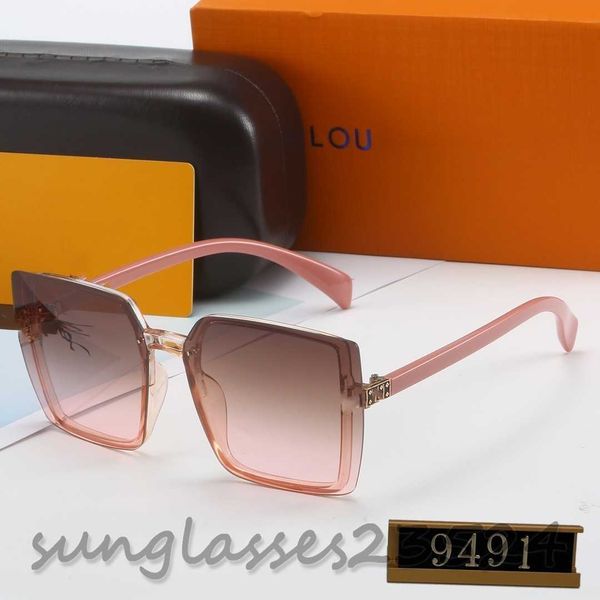 

2023 sunglasses with letter designer sunglasses for woman brand luxury sun glasses women men shades traveling sunglass beach 9491, White;black