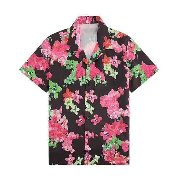 

2023 new hip hop flocked  full print v velcro half sleeve shirt men's and women's short sleeve shirts couple costume, White;black