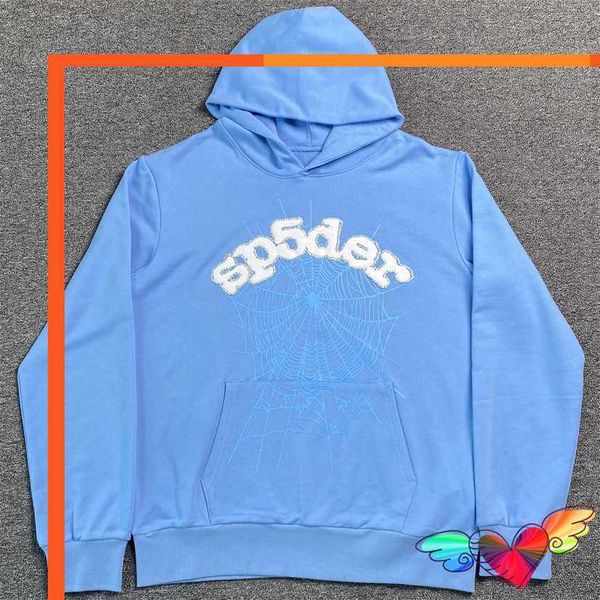 

men's hoodies sweatshirts 2023 sky blue sp5der hoodie men women 1 hip hop young thug spider hoodie world wide 555555 sweatshirts loose, Black