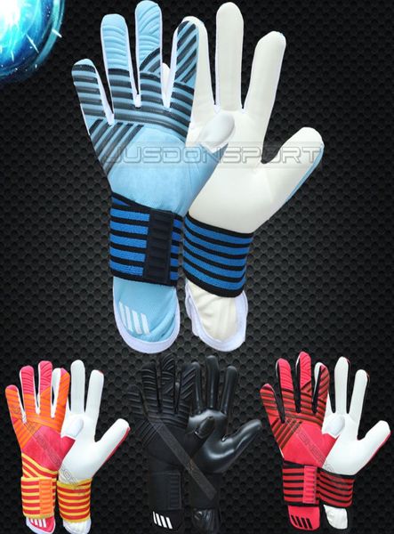 

jusdon allround latex professional soccer football goalkeeper gloves without fingersave latex zipper bag package7450880, Black