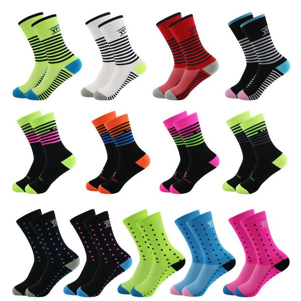 

sports socks brand colorful sport cycling running men women camping hiking climbing coolmax 230801, Black