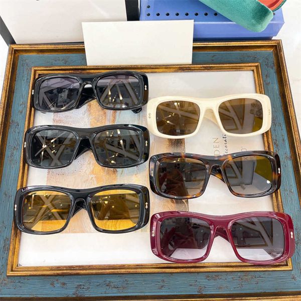 

2023 new luxury designer g family large square yellow women ins net red fashionable sunglasses for men gg1251, White;black