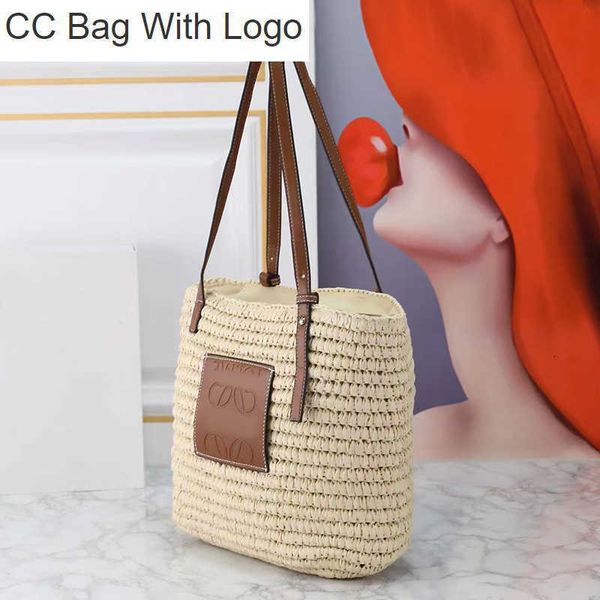 

cc bag fashion drawstring basket shopping paula s design tote bag woman raffia fiber woven handbag knit quality holiday lady travel shoulder, Black