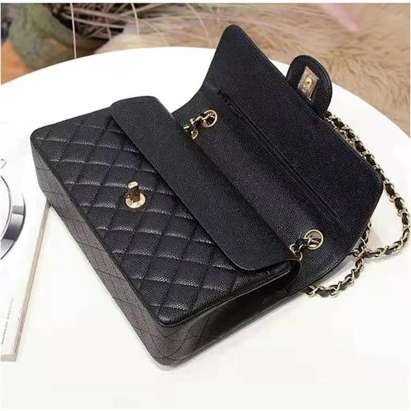 

luxury ladies shoulder bag 2c classic caviar leather double flap messenger bag fashionable large capacity 25 5cm women's hand3114