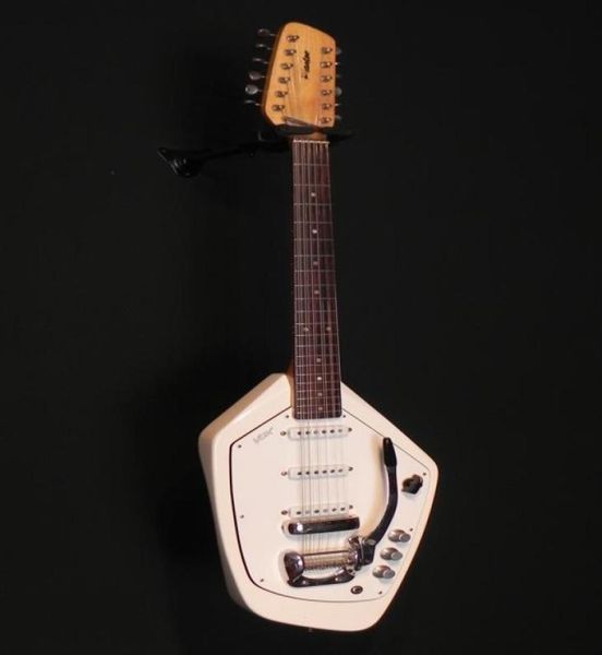 

rare 60s 12 strings teardrop phantom xii shaped body white electric guitar 3 single coil pickups vintage tuners white pickguard1129142