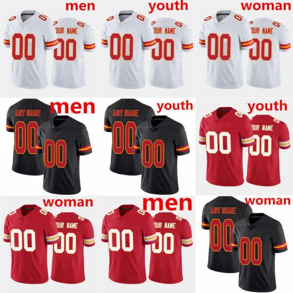 

jersey football custom 9 smith-schuster 15 patrick mahomes 87 travis kelce 8 justyn ross 25 clyde, Black;red