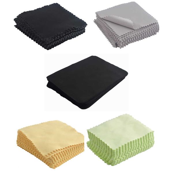 

100pcs 8x8cm 6x8cm 10x15cm black microfiber glasses cleaning cloth lens screen clean cloth, Blue