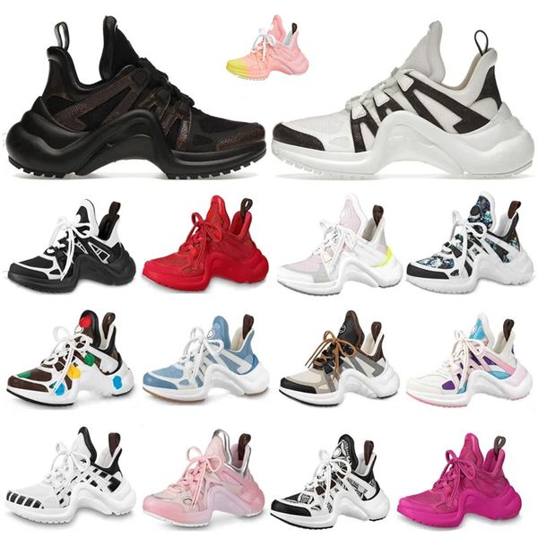 

design brand archlight casual shoes b22 women's arch bare calf leather lace platform color block men's sneakers lace with box