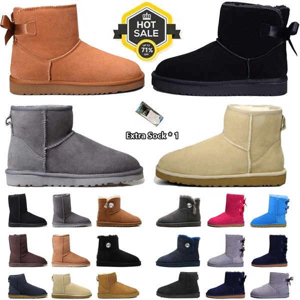 

boots designer australia women winter mini booties girl classic wgg snow boot plush ankle short bow fur black wggs pink bowtie womens uggs t