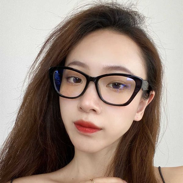 

2023 luxury designer sunglasses new p pop home fashion women's big face shows thin red book ty irregular black frame glasses, White;black