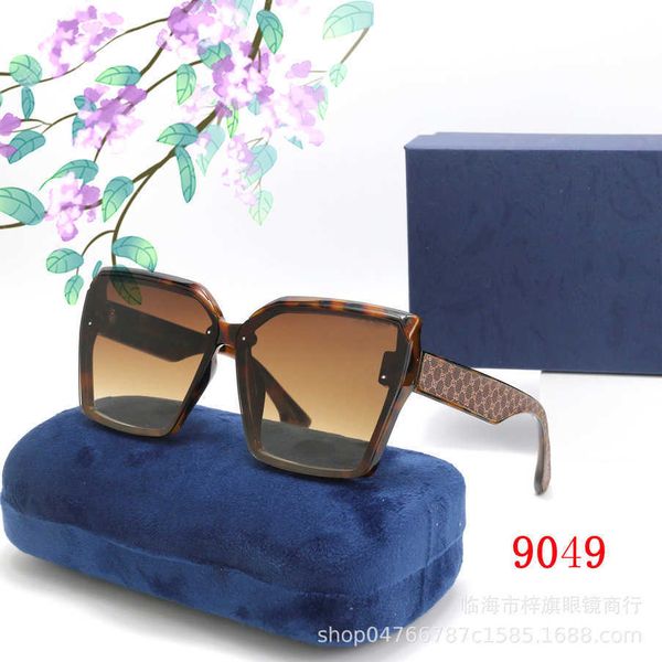 

2023 luxury designer new large frame for men and women's fashionable glasses versatile internet red sunglasses 9049, White;black