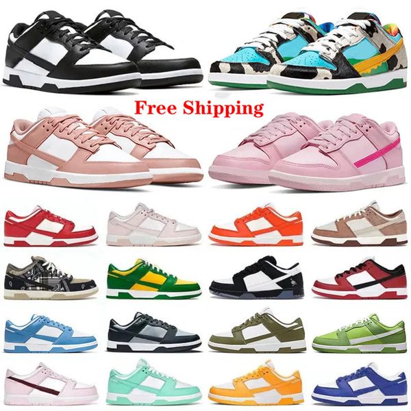 

shoes new casual shoes designer shoe platform sports shoes reverse panda white black three pink men's tennis shoes