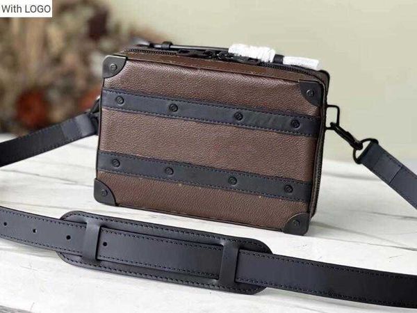 

2023 new 9a bag bags m45935 21.5cm handle soft trunk momogran canvas handbag shoulder purses for men dust bag, Black