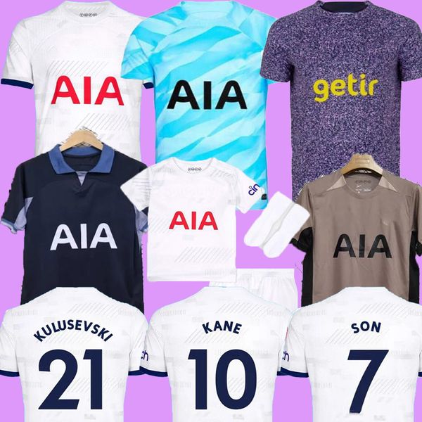 

23 24 player son soccer jerseys 2023 2024 tottenham football shirt lucas hojbjerg romero reguilon bryan kulusevski bentancur kane richarliso, Black;yellow