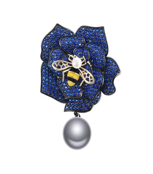 

elegant bee flower brooches enamel pins honeybee crystal rose jewelry pin broach wedding bouquet pin brosche femme bijoux64605654569312, Gray