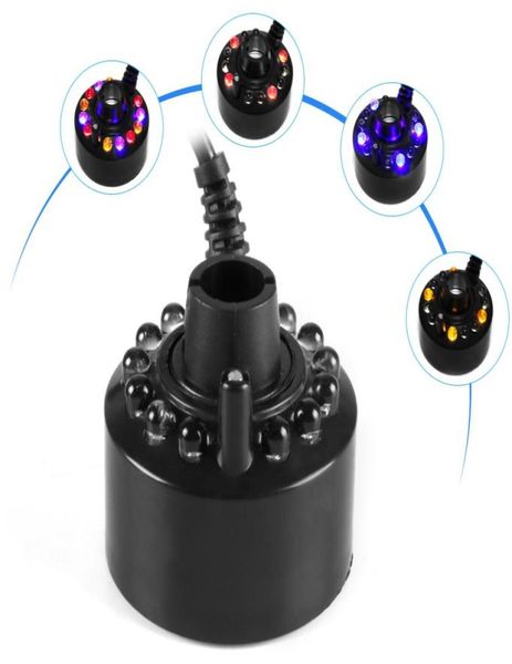 

air refresh ultrasonic mist maker fogger water fountain pond humidifier moisturizer with 12 leds1640244