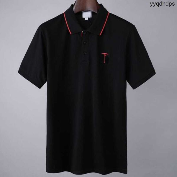 

spring summer mens polo shirt italy shorts sleeve tee designer polos tshirt lapel 22ss men garter letters little bee printing clothing #0015, White;black