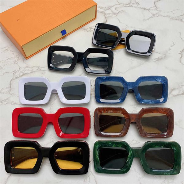 

2023 luxury designer new plate sunglasses trendy female net red fashionable personality big box sunglasses male z1591, White;black