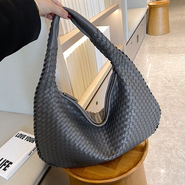 

evening bag's woven bag 2023 trend leather shopper tote luxury handbag white gray black blue brown khaki female 230731
