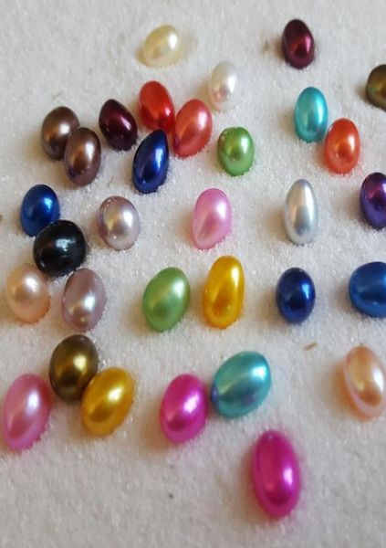 

whole 3a loose freshwater rice pearls 78mm without hole mix colors different for jewelry diy qt1p0041864132, White