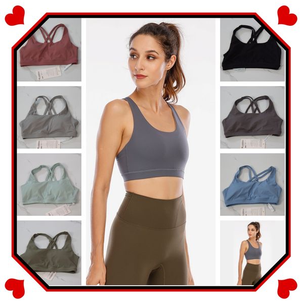 

2023 new yoga wear energy women's sports underwear cross bra fitness beauty back nylon fabric with breast pad multi color selection