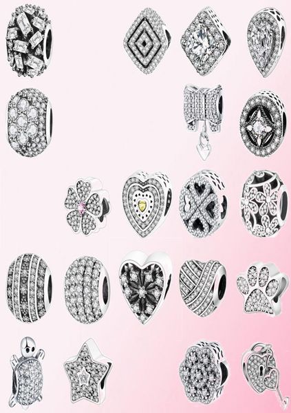 

2022 100 925 sterling silver necklaces classic white gem animal charm beaded bracelet diy accessories beaded whole 1499209