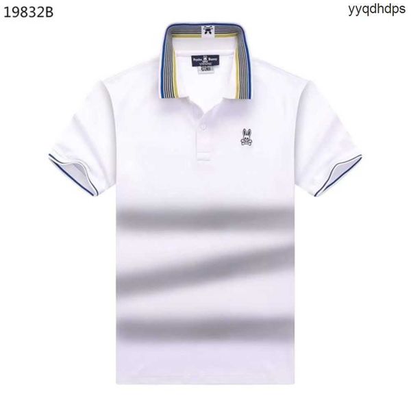 

23ss mens polos combed cotton summer clothing cotton short sleeve business design animal pattern psycho bunny t shirt casual striped designe, White;black