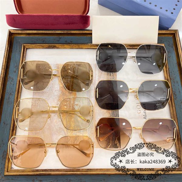 

2023 new luxury designer family g's new trendy men's ins net red same style personality square sunglasses women's gg1207sa, White;black