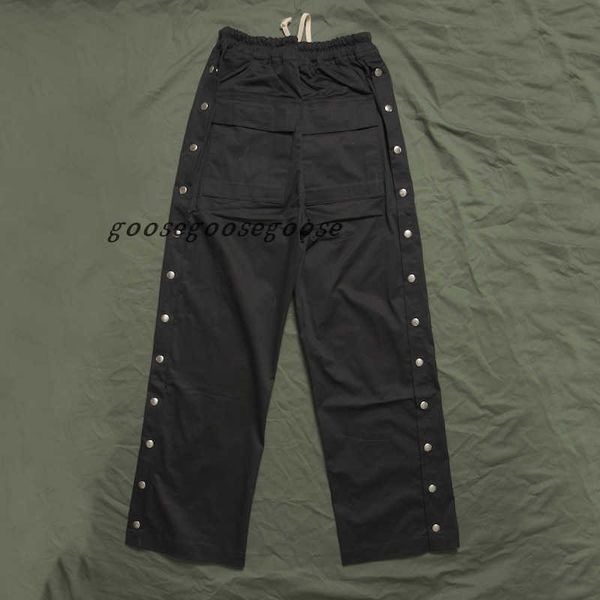 

high street rick men pants loose pants oversized men clothing owens cotton wide track pants men cargo black pants streetwear
