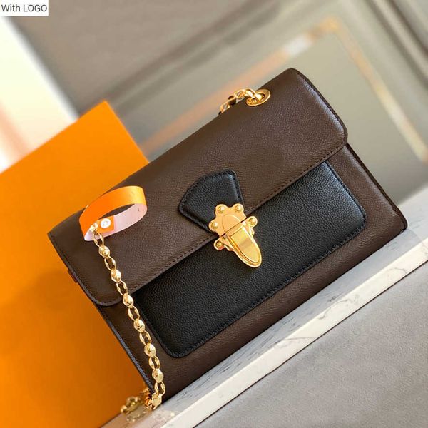 

2023 new 9a l bag level replication designer chain bag 27cm victoire genuine leather shoulder handbags wl142, Black