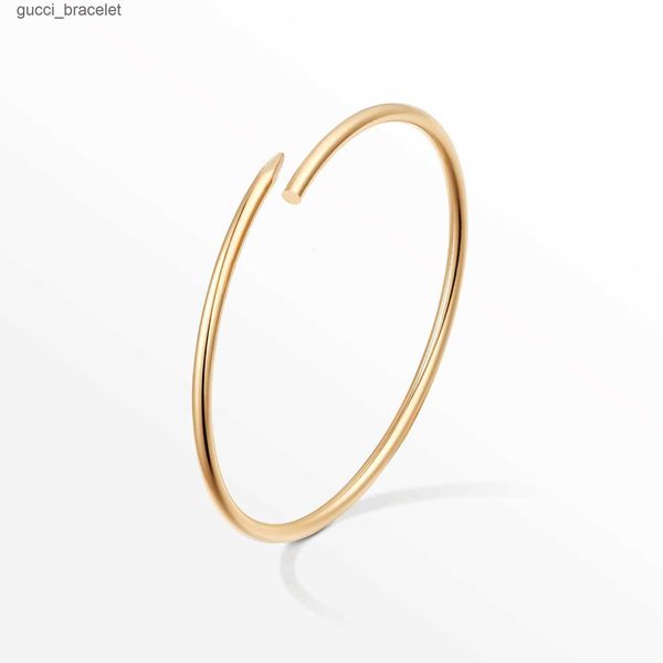 

high edition small model slim nail bracelets bangles for women men aaa cubic zirconia 316l titanium steel jewelry designer jewelry luxury de, Black