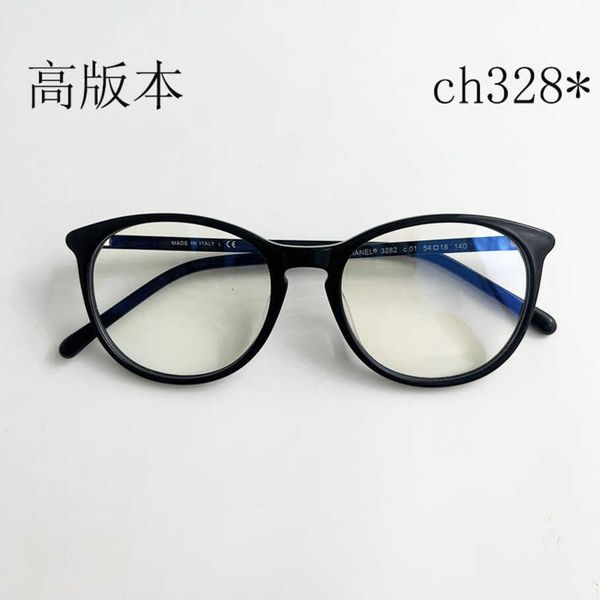 

2023 luxury designer sunglasses ch3282 fashion new small fragrant eyes plate circular frame men's and women's can equipped with my, White;black