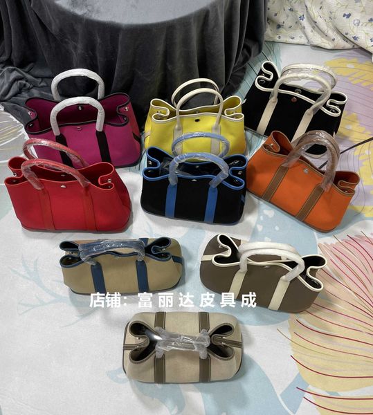 

wholesale original party garden home tote bags online shop h handmade wax thread canvas combination tc cowhide womens bag tote bucket large