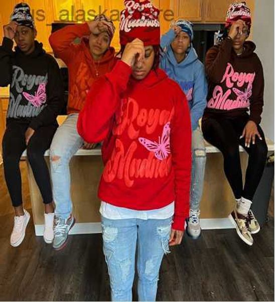 

men's hoodies sweatshirts fashion letter butterfly personalized hoodie women's high street loose casual couple wear loose pullover, Black