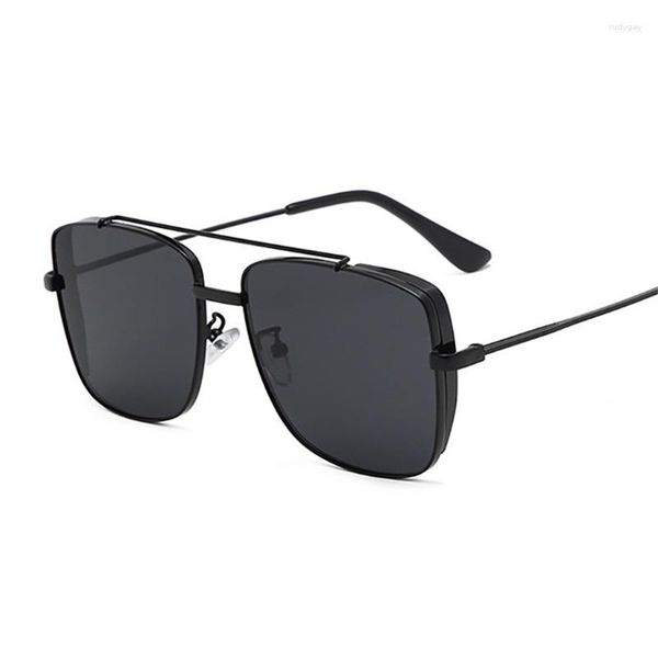 

sunglasses 2023 fashion cool men driving eyeglasses summer style gradient brown vintage pilot sun shades glasses punk oculos de702, White;black