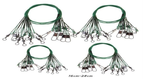 

100pcslot 5 sizes mixed 16cm28cm antibite steel wire terminal tackle fishing lines stainless snaps swivels pesca accessories 2629327