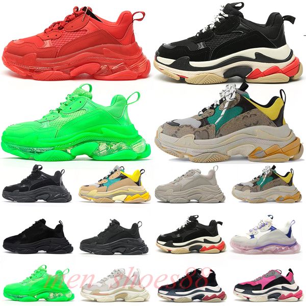 

paris designer triple s running shoes dad platform shoes 17fw for men women old dad black white outdoor fashion trainers sneakers