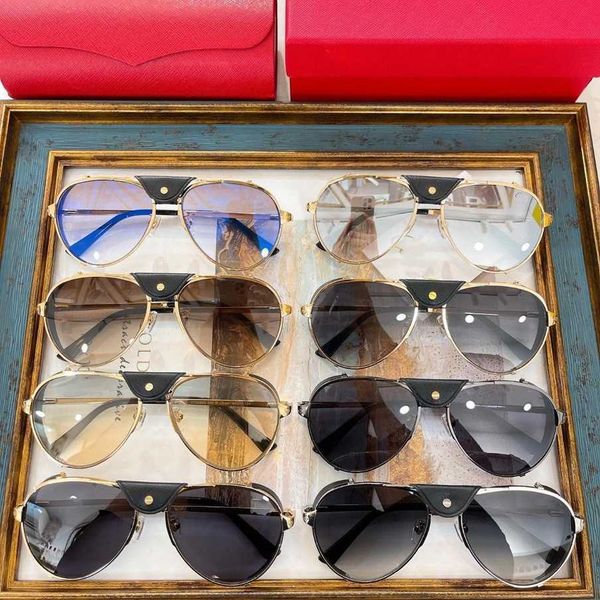 

2023 luxury designer new men's driver's toad fashion trend personality round frame driving sunglasses ct0296s, White;black