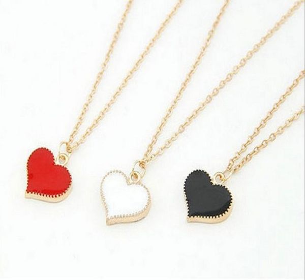 

brand new women fashion jewelry simple metal heartshaped short necklace gold plated necklace pendant chain 24pcslot drop shippi1851017, Silver