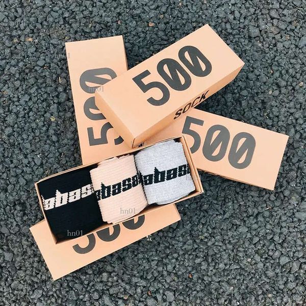 

500 style men's crew socks male tide street hip hop match tidal youth men and women plus size sock 3 pairs/box, Black