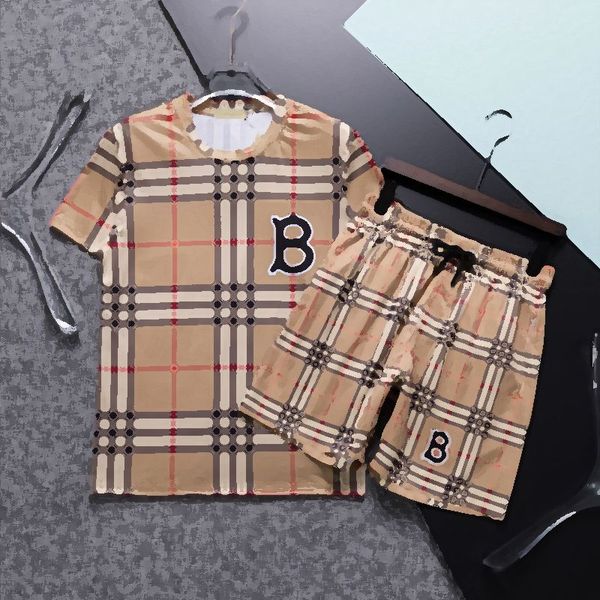 

new tshirt polo mens tracksuits summer casual fashion tracksuitsr men jogging breathable sportswear t-shirt two-piece suit, Gray