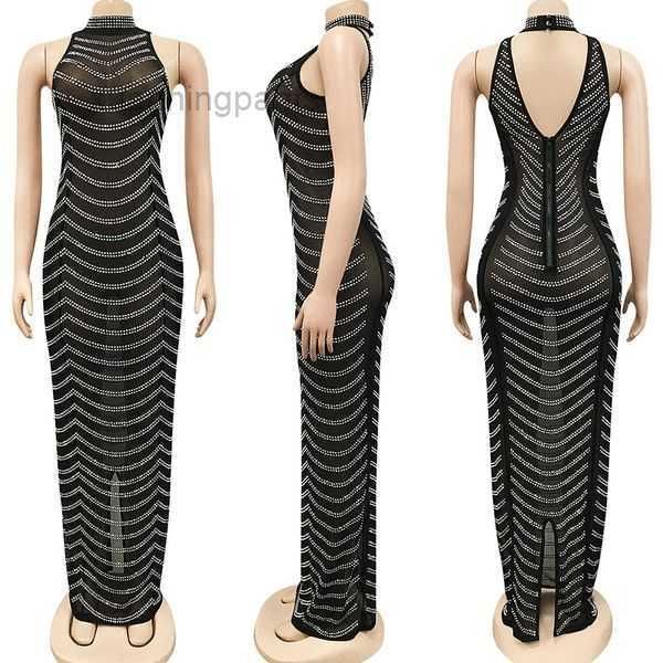 

sparkly crystal maxi dress wedding evening backless mesh see through night party club birthday 4z9u, White;black