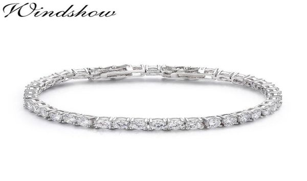 

5mm 1620cm 925 sterling silver round cz stone tennis bracelets for women pulseras pulseira bracelete jewelry bileklik bracciali c1105201, Black