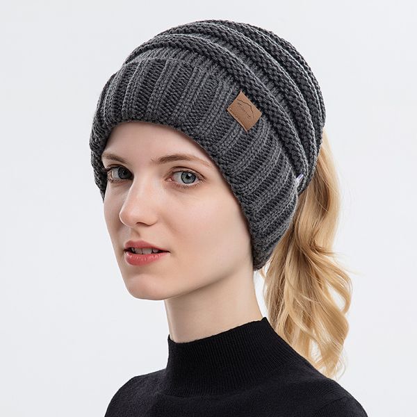 

fashion designer jewelry women's hair tied ponytail hat can be hung with a mask, outdoor insulation wool hat versatile scarf, hat & glo, Blue;gray