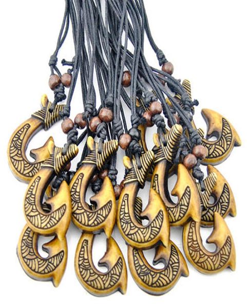 

fashion jewelry whole 12pcs tribal yak bone carved new zealand maori matau fish hook pendant necklace for men women039s gif6967875, Silver