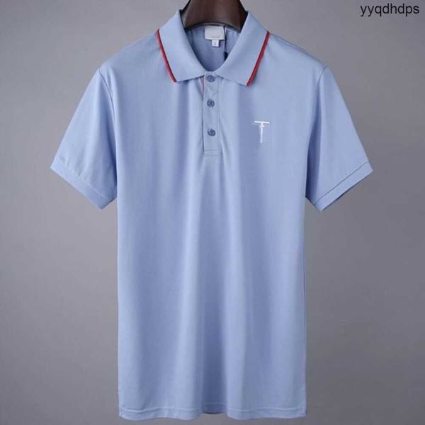 

spring summer mens polo shirt italy shorts sleeve tee designer polos tshirt lapel 22ss men garter letters little bee printing clothing #0015, White;black